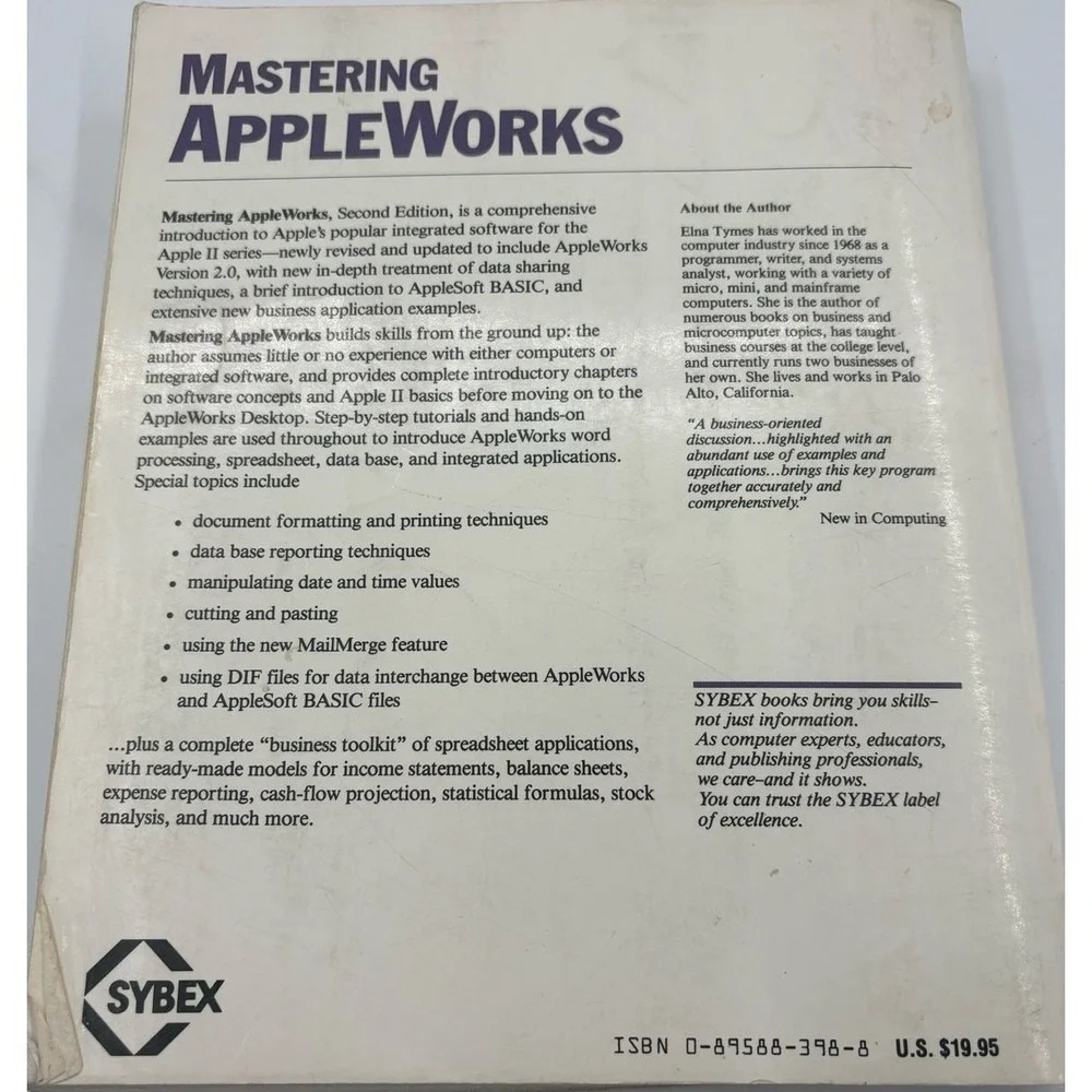 Mastering‎ AppleWorks Elna Tymes Second Edition Vintage 1984